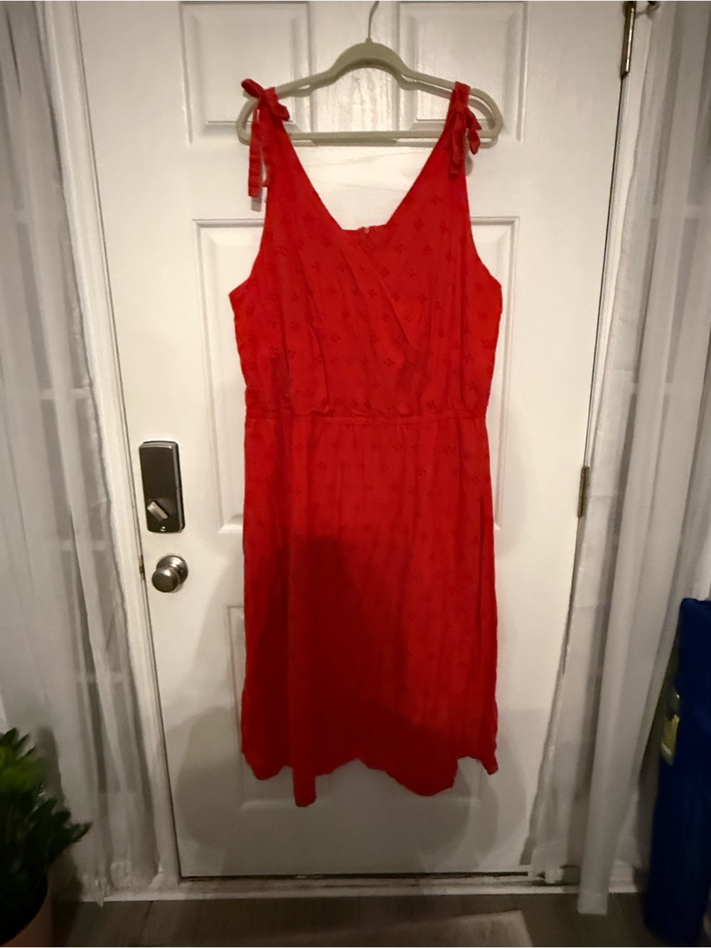 Lane Bryant Red Tie-Shoulder Midi Dress